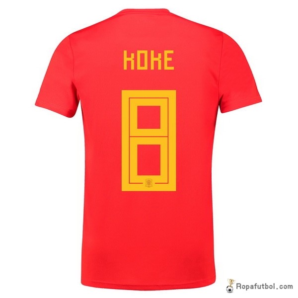 Camiseta España Replica Primera Ropa Koke 2018 Rojo